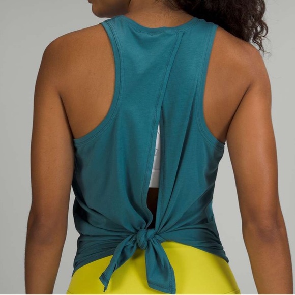 Lululemon All Tied Up Tank Top *Pima Cotton Capture Blue - Picture 3 of 6